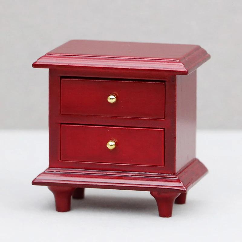 1:12 Dollhouse Miniature Bedside Cabinet Drawer Chest Storage Table Furniture Bedroom Decor Toy Doll House Accessories