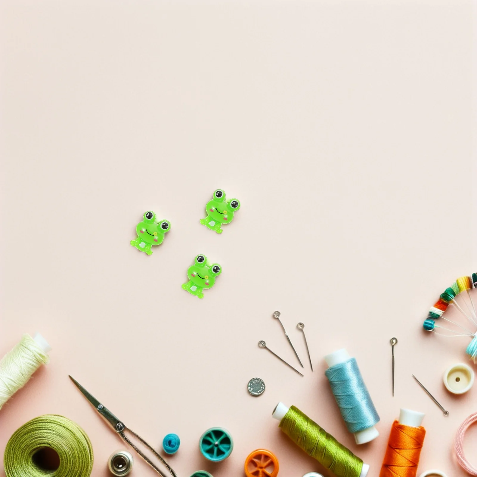 

30Pcs Cartoon Frog Push Pins Cute Animal Thumbtacks Green for Cork Board Photos Wall Office Classroom Home Decor
