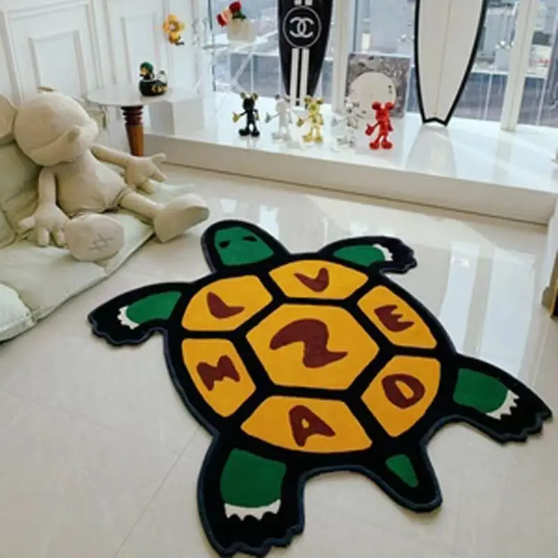 

Turtle Carpet 2022 Bear Pluch Soft Absorbent Mat Non-slip Fault Wool Blanket Furry Carpet Shaggy Floor Mat Area Rugs for Kids