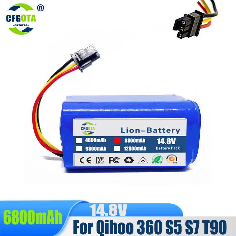 New 14.4V 2800mAh Li-ion Battery Pack For 360 C50 Robot Vacuum Cleaner Part