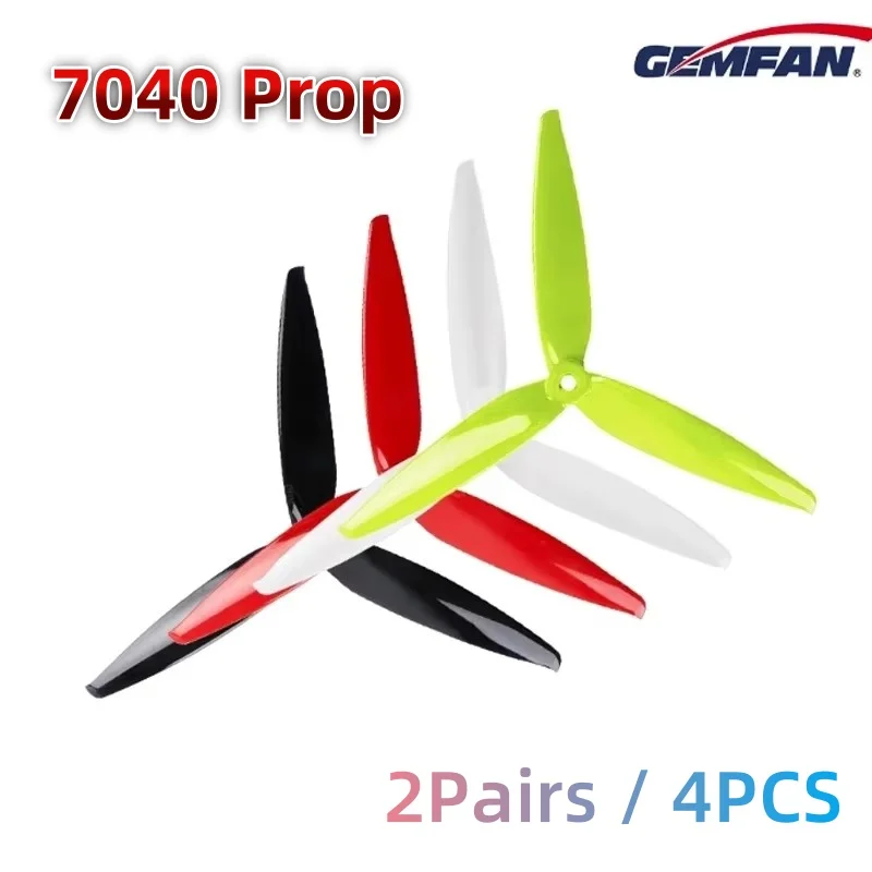 2Pairs/4pcs Gemfan 7X4X3 Flash 7040 7inch 3-Blade PC Propeller CW CCW Props for RC FPV MAK4  Long Range LR7 Drones DIY Parts