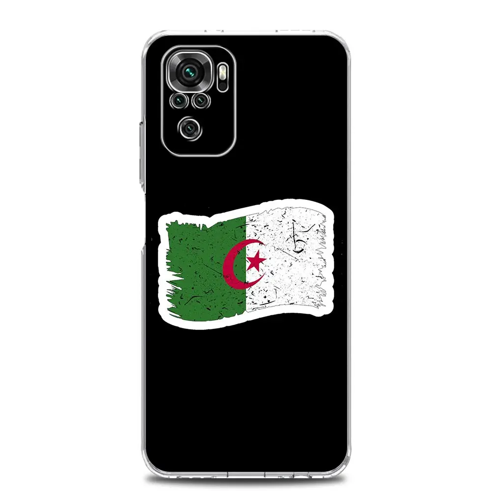 Algeria Flag Phone Case For Xiaomi Redmi Note 13 12 5G 9S 9 8 10 11 Pro Plus 4G 9T 13C 12C10C 9C 9A 7 Pro Clear Cover