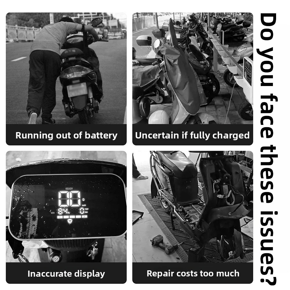 Lithium Battery Meter Calibrator for Ebikes - Voltage Detection Weatherproof Shell Easy Color-Coded Connection
