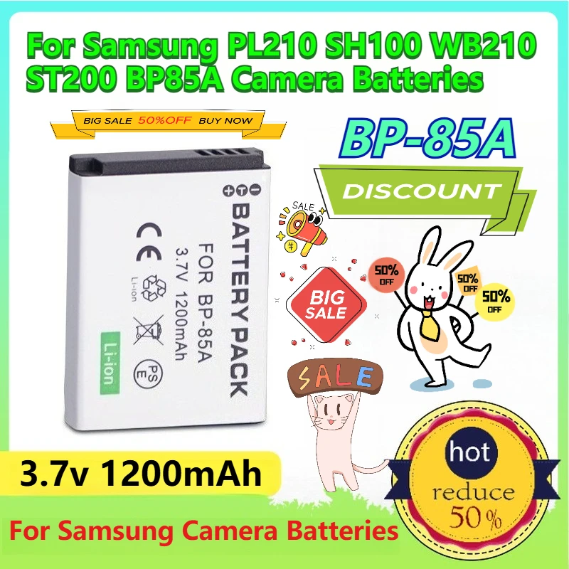 

3.7v 1200mAh BP-85A for Samsung PL210 SH100 WB210 ST200 BP85A Camera Batteries