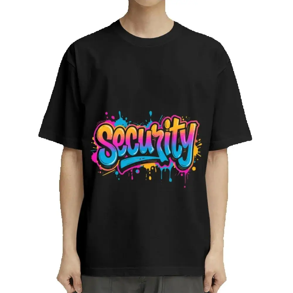 

Colorful Security Creative Pattern Print Casual Cotton T-Shirts Unisex Men Women Oversized Tee Shirt Fashion Chic T-shirt Gifts