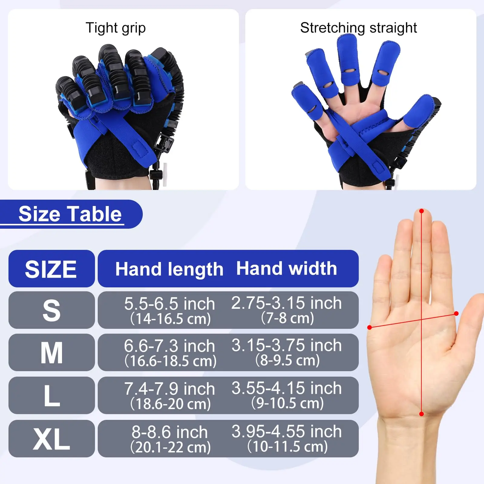 Rehabilitation Robot Gloves Upgrade Hemiplegia Hand Stroke Recovery Equipment with USB Chargeable and Strength Adjustment