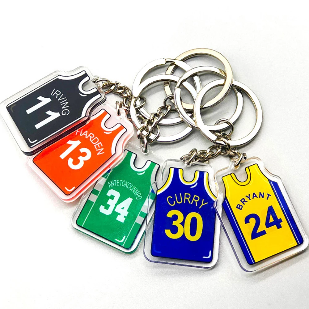 Trendy Jersey Keychain Basketball Fan Key Ring Car Key Chain Sportswear Shape Bag Pendant Jewelry Lover Trinket Gift Accessories