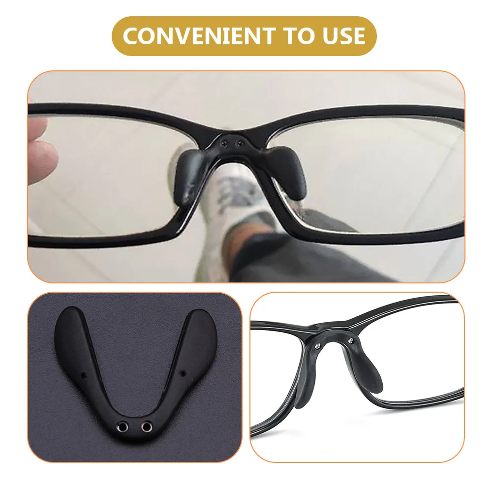 4 قطعة منصات أنف للنظارات قابل للتعديل المعادن المطاط النظارات استبدال لينة دعم الدراجات في الهواء الطلق ركوب النظارات الأنف #3
