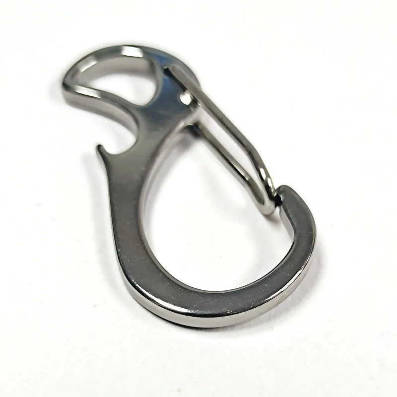 2 Stück 304 Edelstahl Mini-Karabiner Flaschenöffner Gürtelschnalle Schlüsselanhänger Rucksack Camping Wandern Zubehör – Detail 2