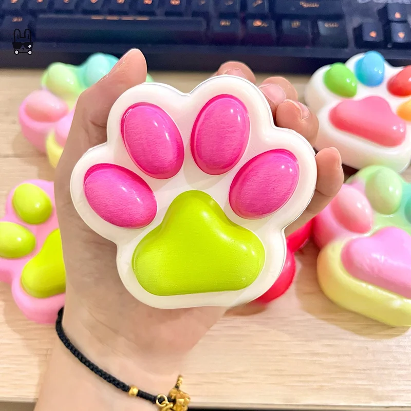 1Pc Weiche Klebrige Stress Relief Entspannen Spielzeug Squeeze Katze Pfote Spielzeug Dekomprimieren Kneifen Katze Pfote PU Langsam Rebound Spielzeug