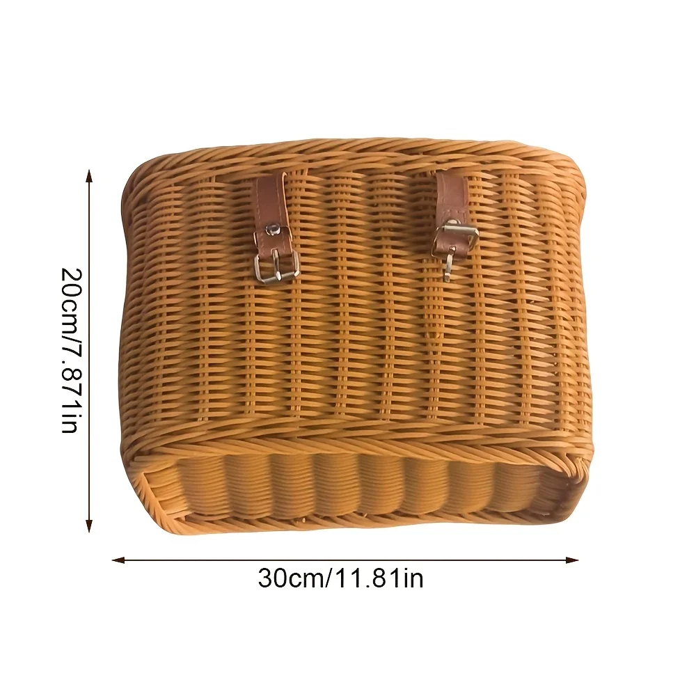 Retro PP Plastic Bike Basket Light Brown Classic Design Sturdy Construction Suitable for Bicycles Motorcycles And Scooters