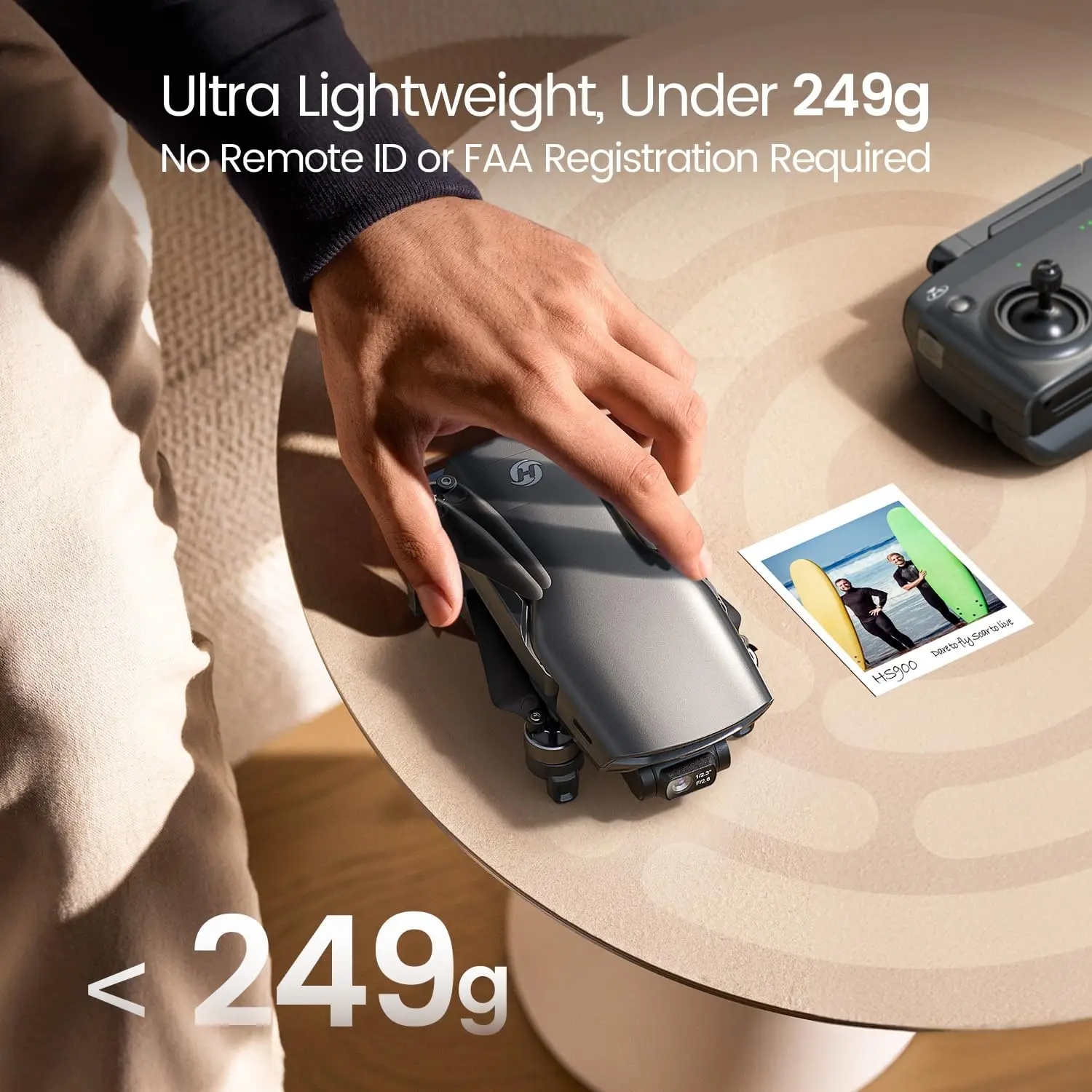 طائرة بدون طيار Holy Stone HS900 249g GPS، كاميرا 4K، Gimbal بدون فرش 3 محاور، صورة بدقة 48 ميجابكسل، نطاق 20000 قدم، اتبعني، إرجاع ذكي #5