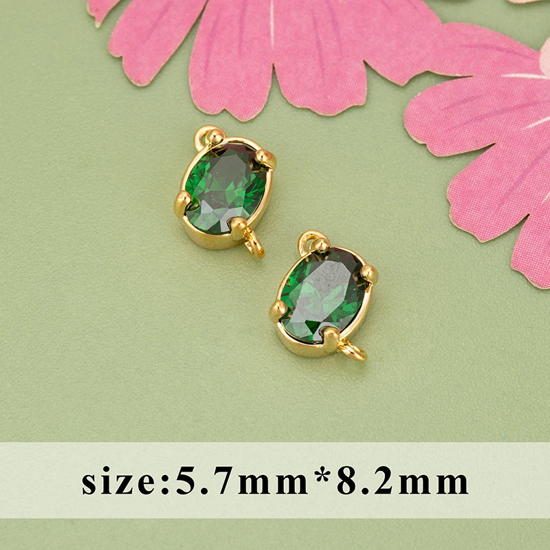 assoonas MF57, Schmuckzubehör, 18k vergoldet, Kupfer, nickelfrei, Zirkon, handgefertigt, Anhänger, DIY-Anhänger, Schmuckherstellung, 6 Stück/Lot – Detail 3