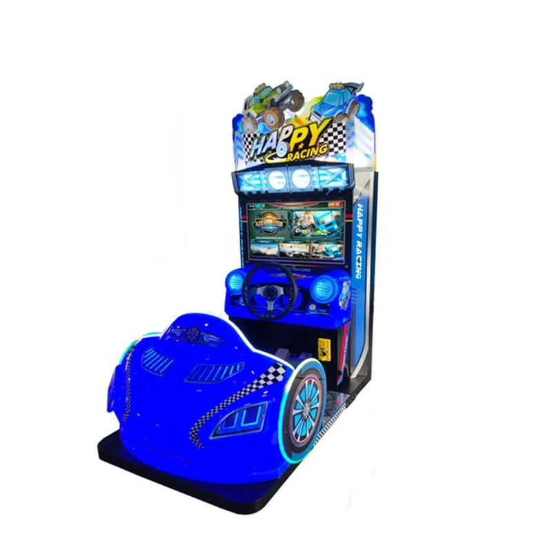 آلة لعبة سباق المحاكاة الديناميكية لعجلة القيادة السعيدة للأطفال للبيع