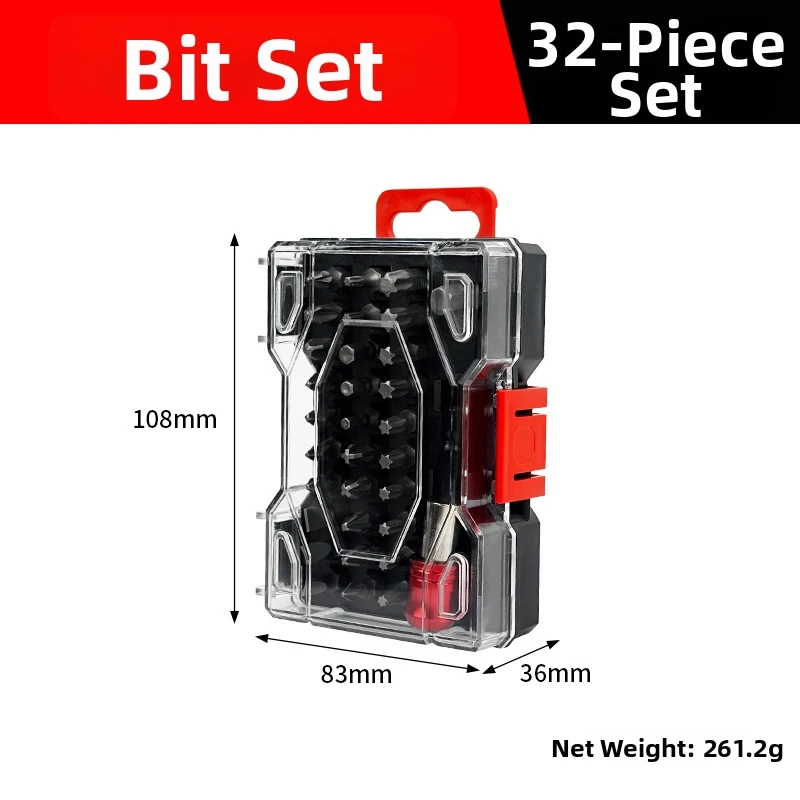 

32Pcs High Torque Screwdriver Bit Set With Hex Shank Quick Change Adapter For Electric Drill Home Auto Repair Tool Kit