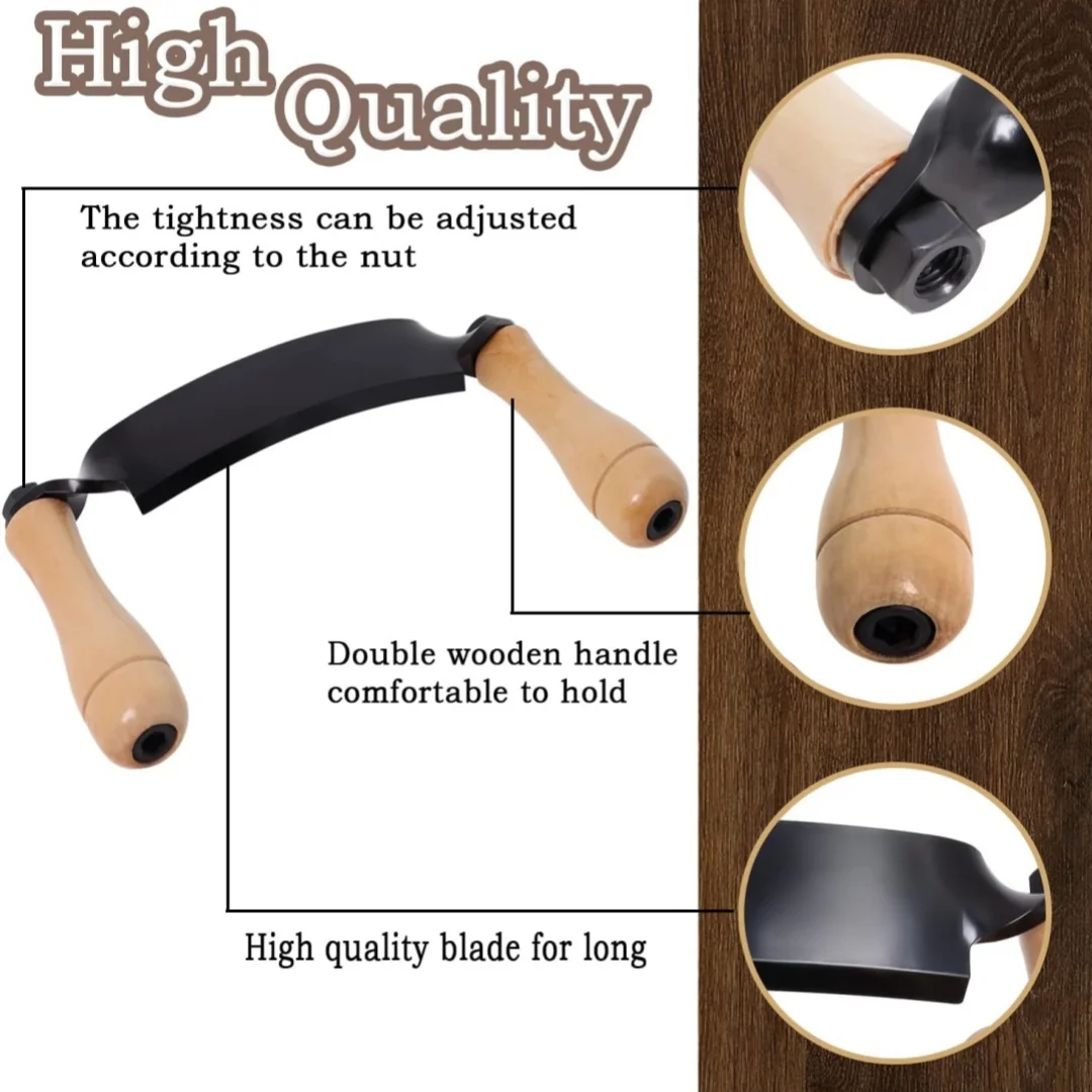 

Draw Knife Felled Draw Shave Tool Efficient Comfortable Grip Tree Bark Peeler Tool for Woodworking Bark Removal Tool Unsharpened