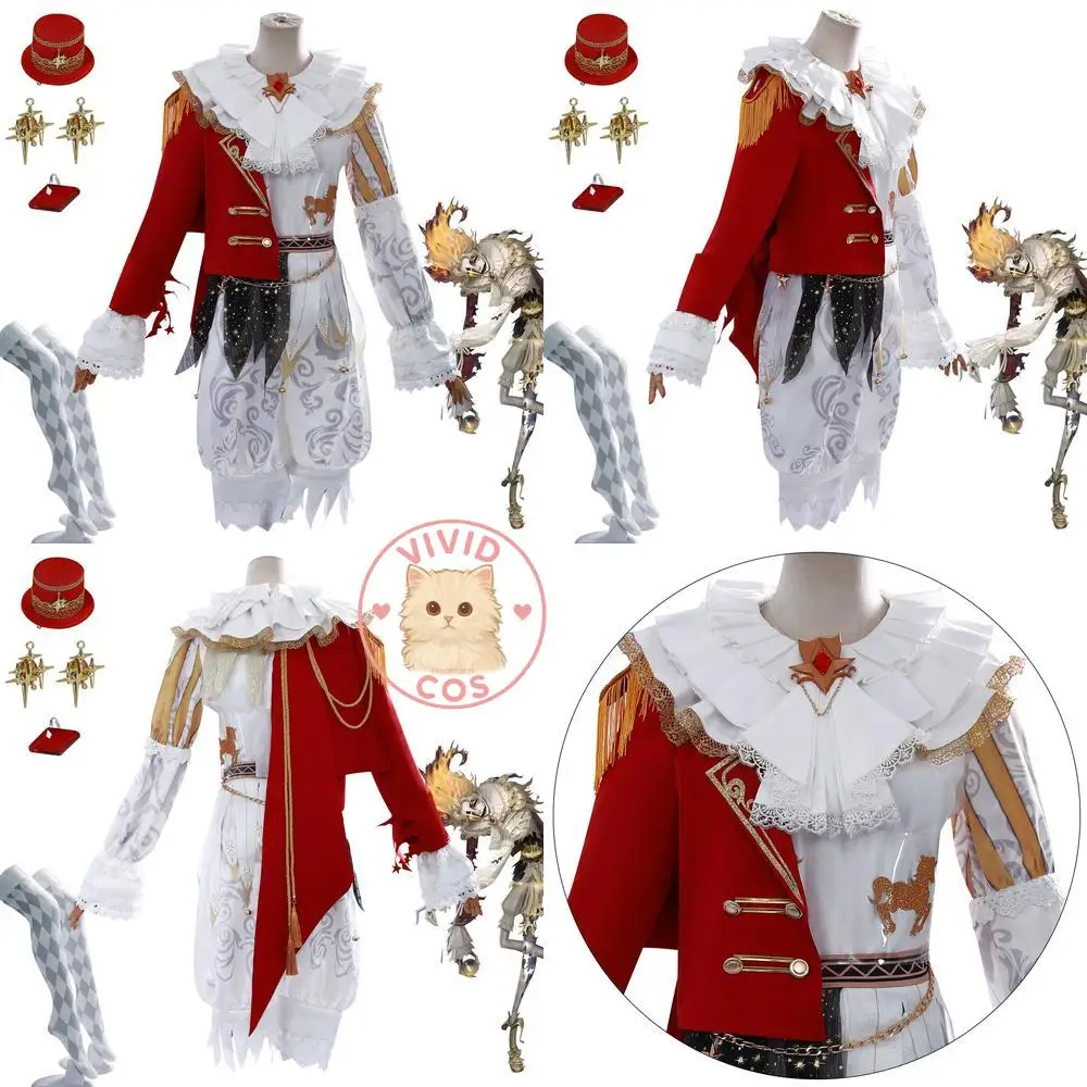 

Popular Game Identity V Cosplay Costume Anime Toy Merchant Joker Percy Role Play Outfit Wig Uniform Set for Comic Con Halloween