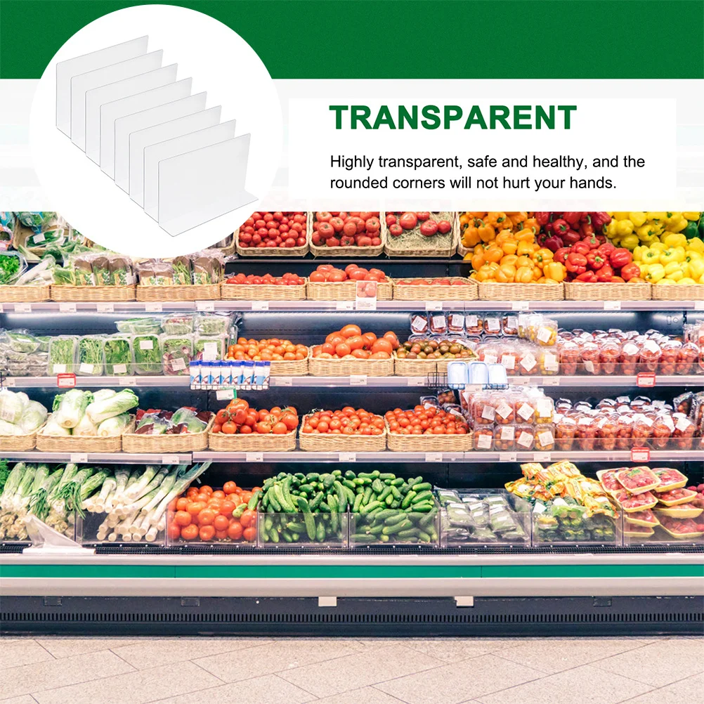 

8Pcs Clear Shelf Dividers Plastic Closet Organizer Easy Use Shelf Separators for Wood Wire Shelves Bookshelf Divider Storage