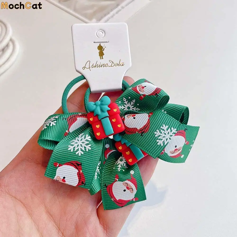 

Christmas Gift Rabbit Hair Accessories Korean Headwear Christmas Hair Rope Bow Rubber Band Christmas Hair Ring Kids Hair Band