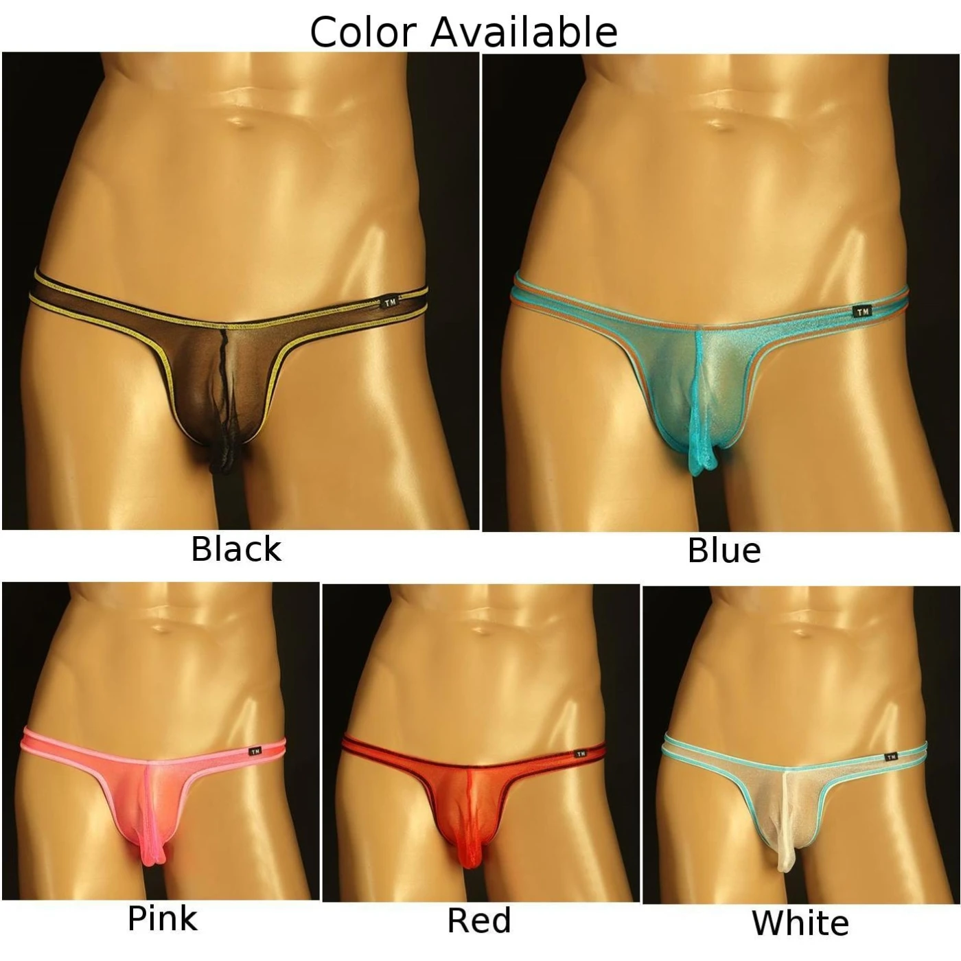 Men Thin Ice Silk Mesh Thong Low Waist Sheer Stretch Bikini Briefs Bulge Pouch Underwear Soft Comfortable Breathable Panties A50