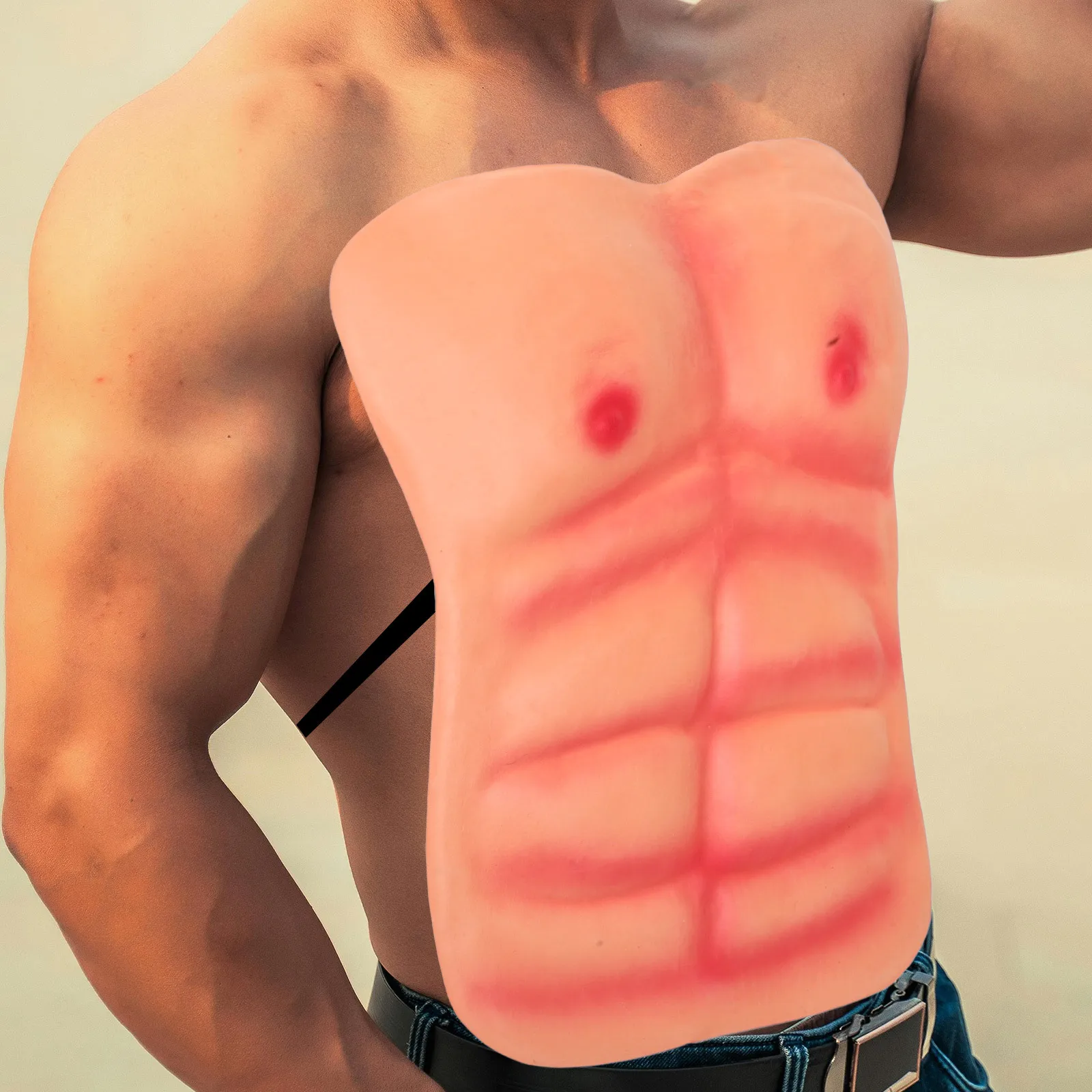 Realistico artificiale finto petto muscolo pelle uomo cosplay prop schiuma muscolare costume festa di Halloween travestimento falso