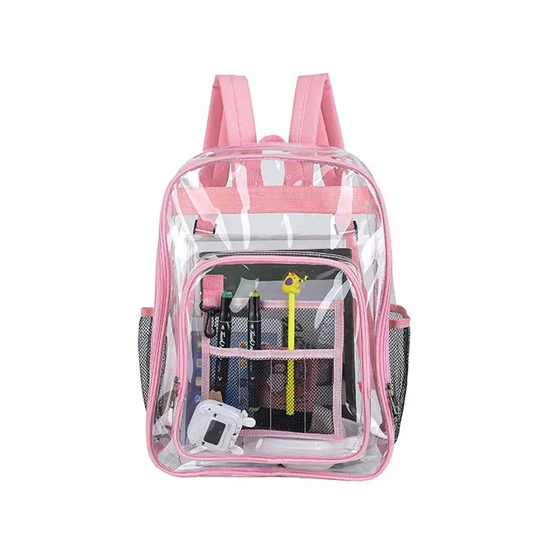 Waterproof Transparent Shoulder School Bag Student Large Capacity Transparent Backpack Fashion Transparent pvc Bag