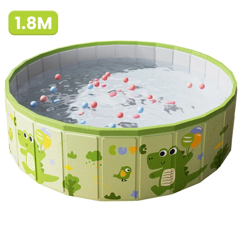 1,2/1,6/1,8/2 m faltbares Schwimmbad, wasserabweisendes Wasserteichspielzeug, große Kapazität, tragbare Badewanne für Familien, Kinder, Wasserspiel