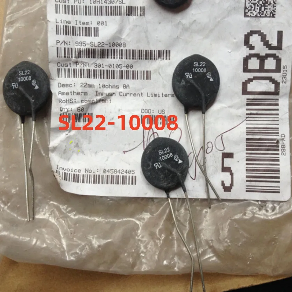 5Pcs SL22-10008 100% New and original  SL22 10008 22mm 10R 8A NTC thermistor 10ohm ±20% Circuit Protection Thermistor