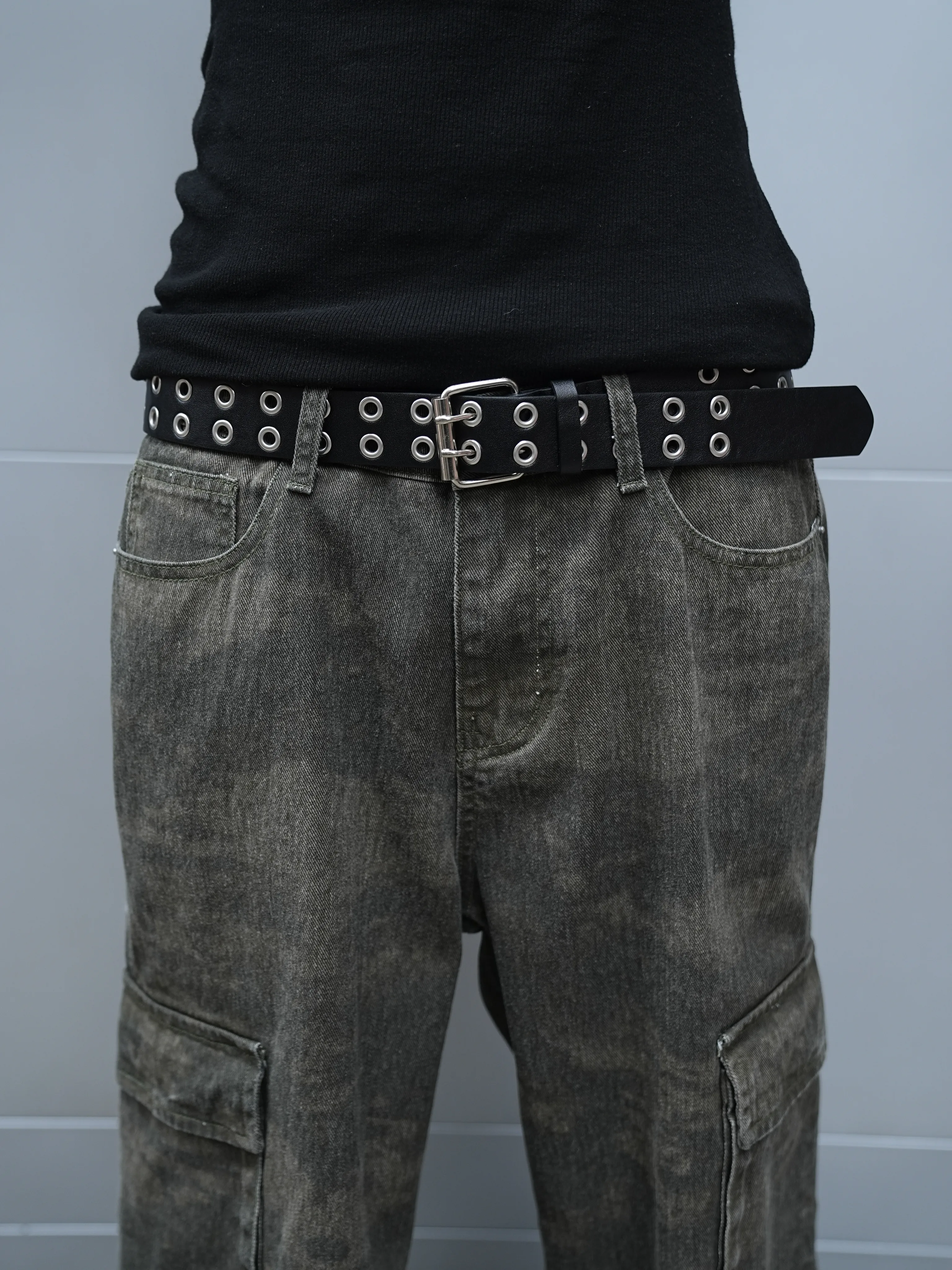 جينز كلاسيكي للرجال y2k من قماش الدنيم المتعثر للرجال ملابس الشارع جينز فضفاض واسع الساق فضفاض الهيب هوب سراويل مستقيمة غير رسمية #4