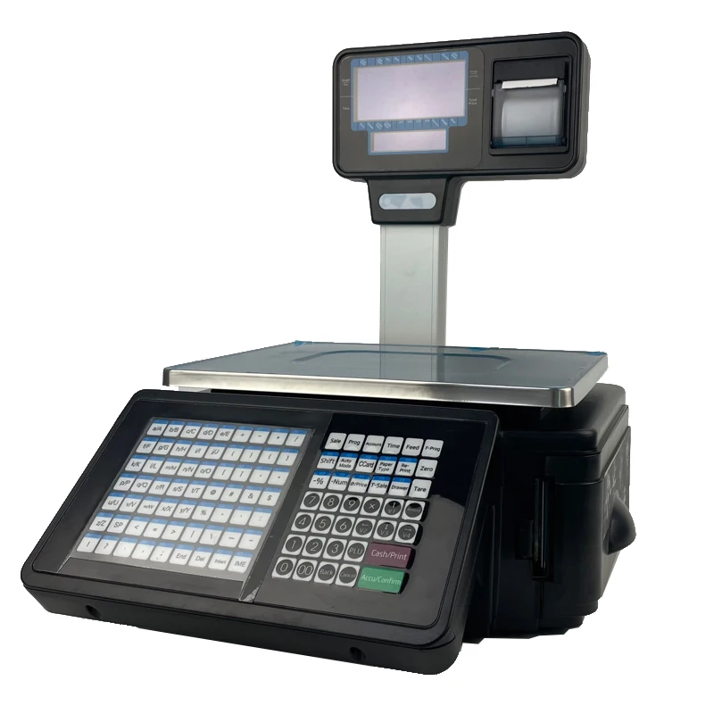Electronic Scale Cashier Table Scale Label Barcode Receipt Dual Printing Cash register  for Catering Retail Store Supermarket