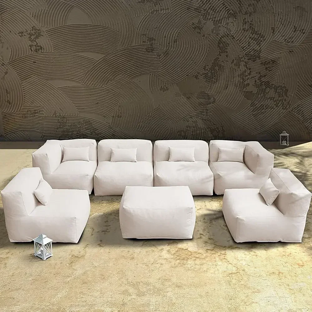 Patio urniture Set Bean Bag Outdoor Chairs Sectional Contion Patio Set Daybed urniture Outdoor Soa Couch High Density oam illing