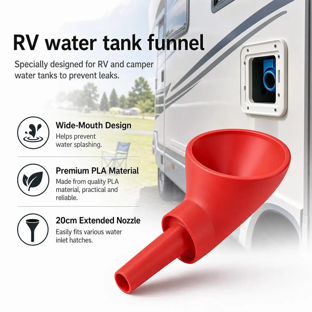 Camping Car Water Injection Funnel Water Tank Auxiliary Tool For Adding Water Trailer Pop-Up Camping Car Manual Water Injection view 5