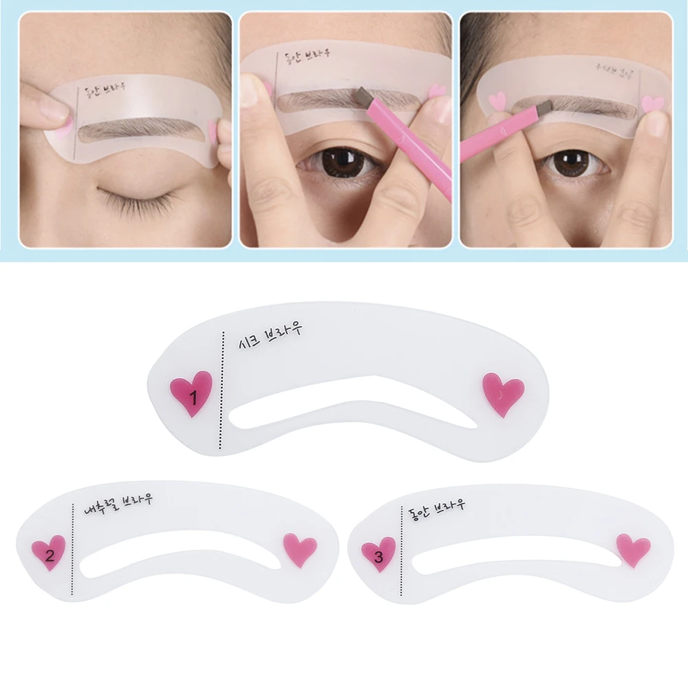 3 Styles Eyebrow Drawing Gguide Card Template Stencil definition High Quality Reusable DIY Make Up Shaper Eyebrow Beauty Tools