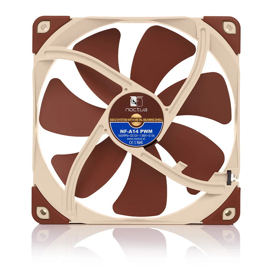Noctua NF-A14 140mm Computer Case Fan SSO2 Magnetic Stable Bearing PWM FLX Adopt AAO Frame Aerodynamic Design CPU Cooler Fan