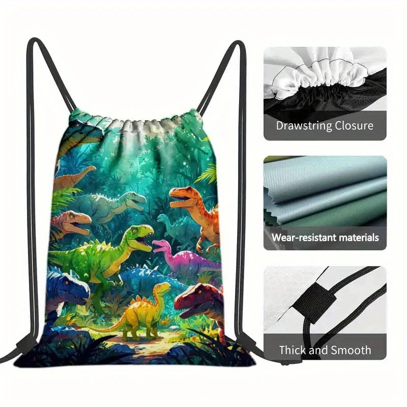 

Dinosaur-Themed Jungle Backpack,Easy to Carry, Featuring Useful Pockets, Ideal for Gym, Yoga, Travel, Football, And As Gifts