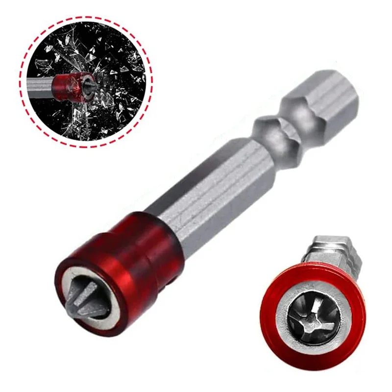 Magnetic Screwdriver Bit PH2 Cross-head 1/4 Inch Hex Shank Screwdriver Holder Ring for House Working Electric Screwdriver Tool