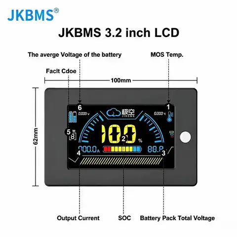 JKBMS JIKONG V19 Smart Inverter BMS PB2A16S20P 8S 16S 24V 48V 100A 150A 200A Energy Storage Lifepo4/Li-ion/LTO For Growatt Deye