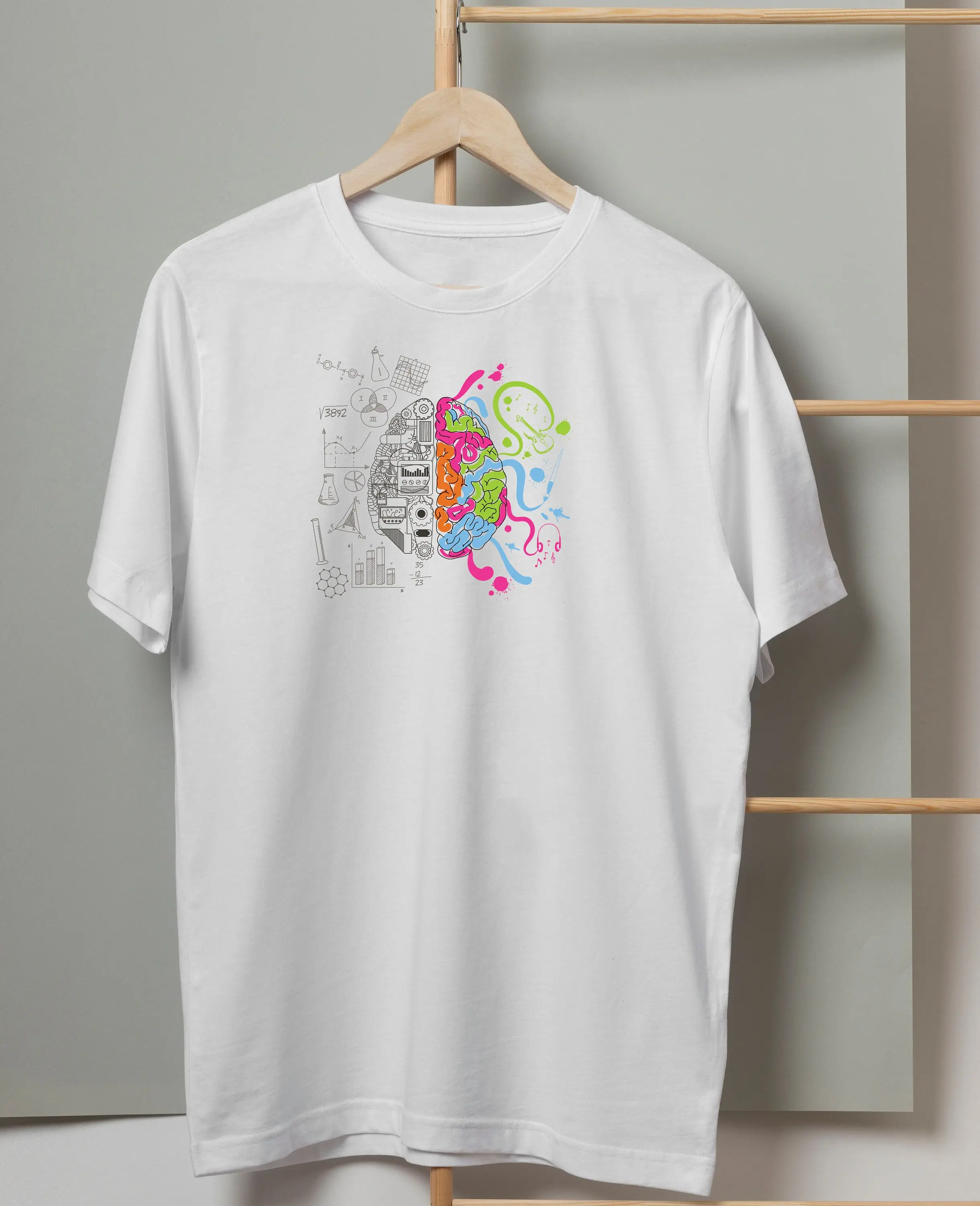 Brain T Shirt Neuro Right Left Artistic Mind Mathematical Smart