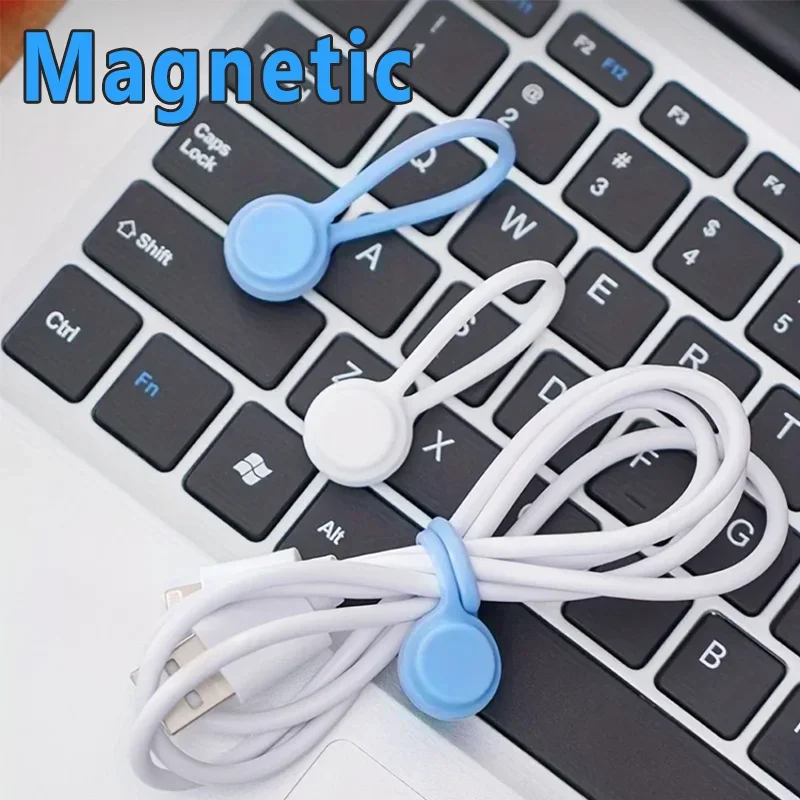 New Phone Cable Winder Organizer Soft Silicone Magnetic Cord Earphone Storage Holder Clips Cable Winder For Earphone Data Cable