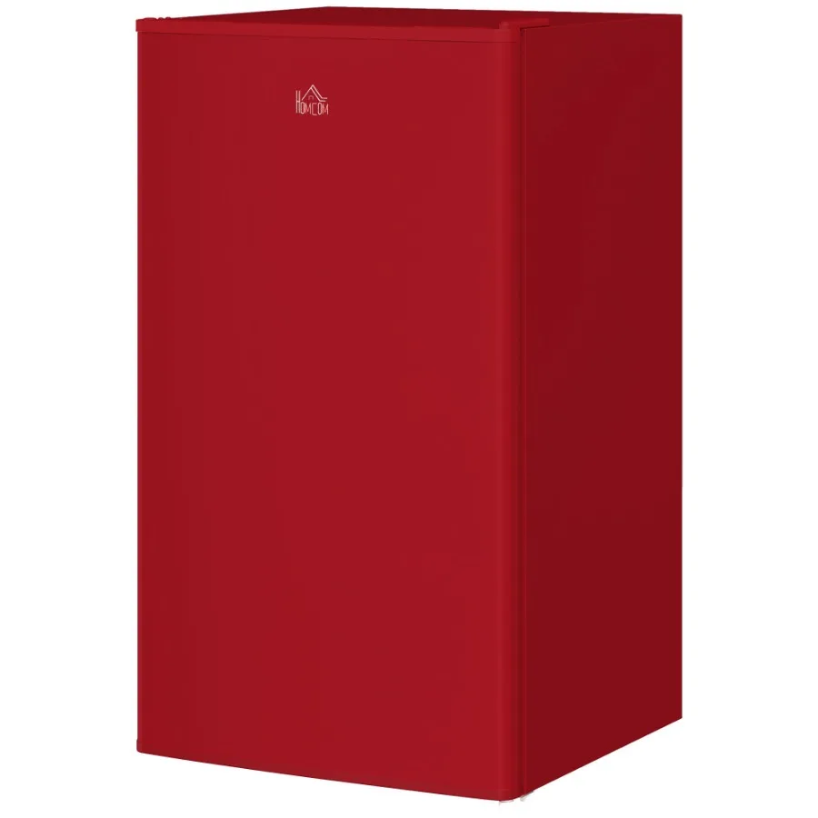 

HOMCOM 3.2 Cu.Ft Mini Fridge with Freezer Single Door Compact Refrigerator with Adjustable Thermostat Reversible Door Red