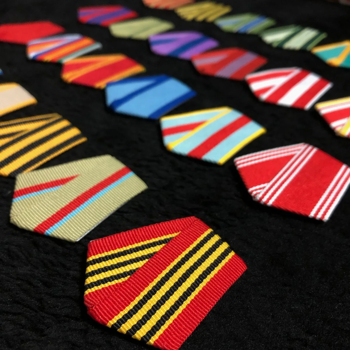 1PC Soviet Union Medal of Honor Color Ribbon Aluminum Hanging Plate Medal Ribbon Armband Pin Accessories view 3