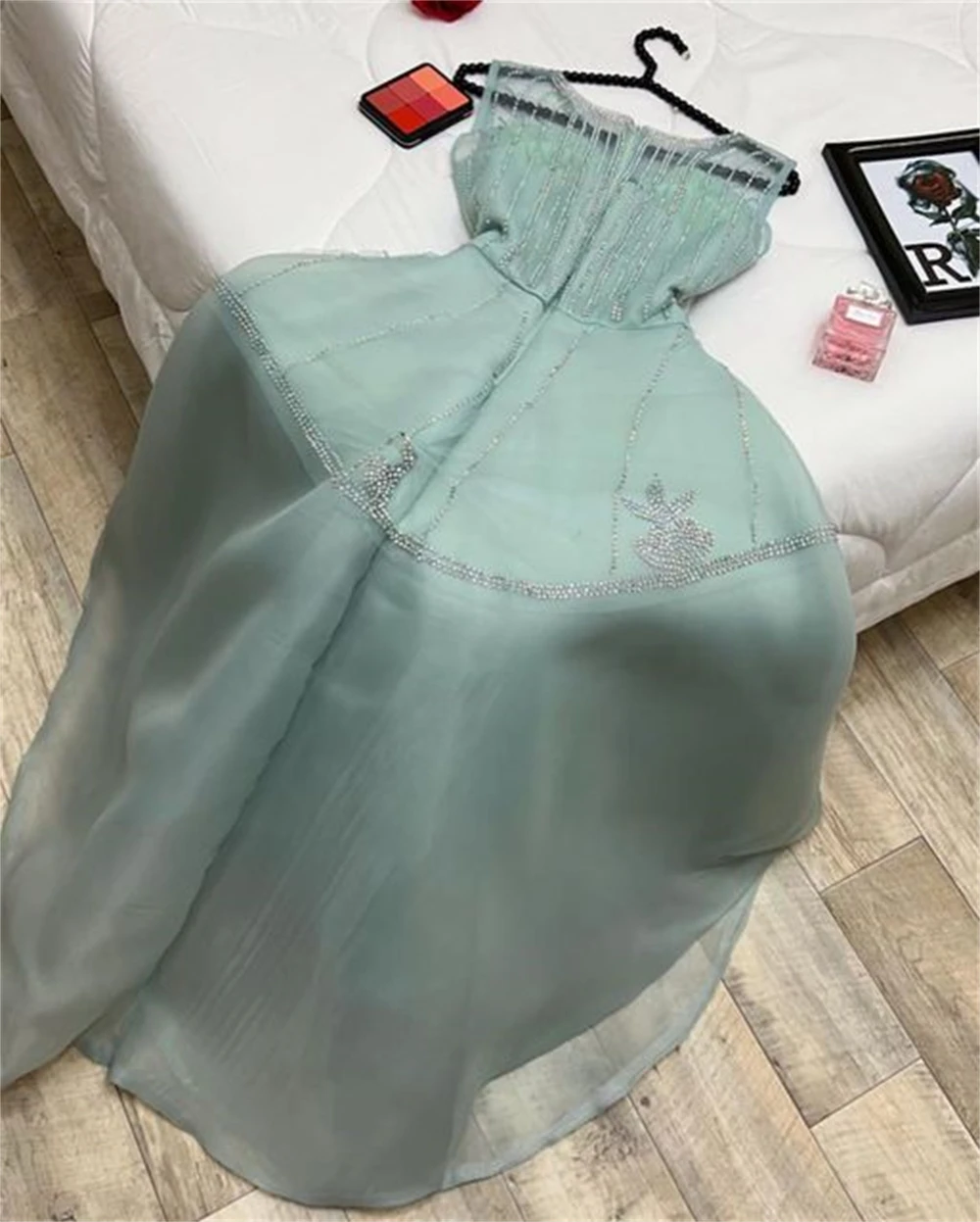 Jiayigong-Robe trapèze en tulle perlé pour femme, haute qualité, bijou sexy, occasion formelle, robe éducative