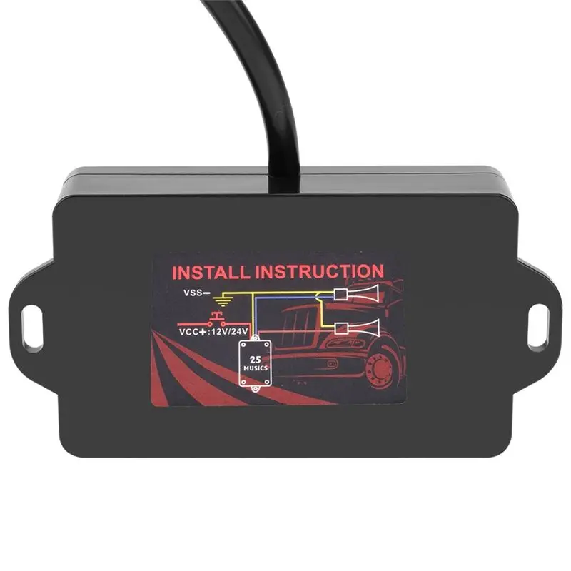 DT51 12V-24V 25-Tone Musical Electronic Horn Controller Car Speaker Sound Control for Unit with Volume Switch