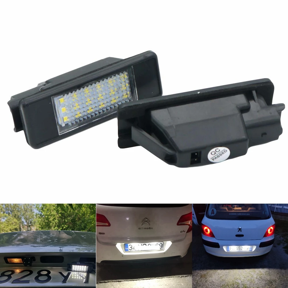 For vw Passat B6 CC Eos Golf 4 5 6 7 MK7 Polo Superb Seat Leon Altea 12V 18LED Number License Plate Light Lamp canbus no error