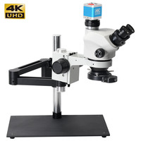 4K Simul Focal 7X 50X Stereo Microscope Trinocular Microscope for Phone SMT PCB Soldering Microelectronics Watch Jewelry Repair