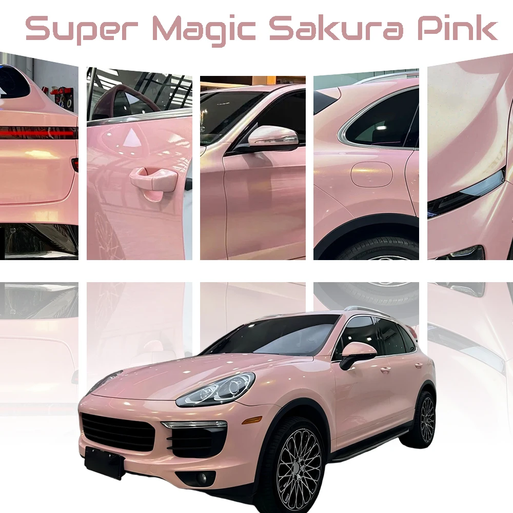 

Супер Волшебная Сакура розовая автомобильная виниловая пленка для изменения цвета, чехол для мотоцикла, упаковочная наклейка для автомобиля, комплект аксессуаров для автотюнинга