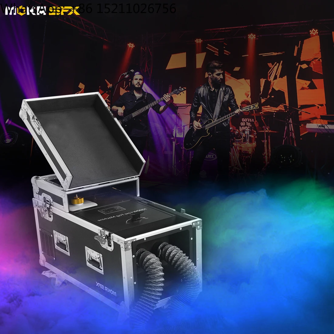 

Moka Sfx Dual Pipe 3000W Water Based Low Lying Fog Machine for Wedding Stage Dj Club Event