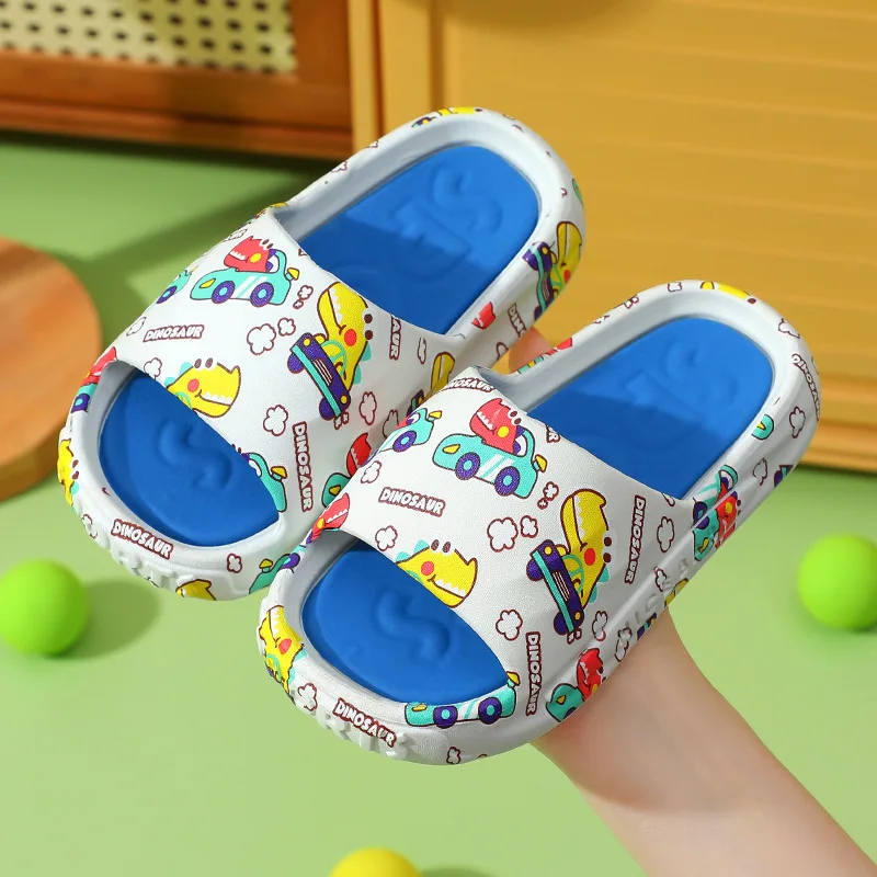 Children Boys Cartoon Slippers Soft Soled Non Slip PVC Indoor Bathroom Slippers Girls Lightweight External Wearing Slippers