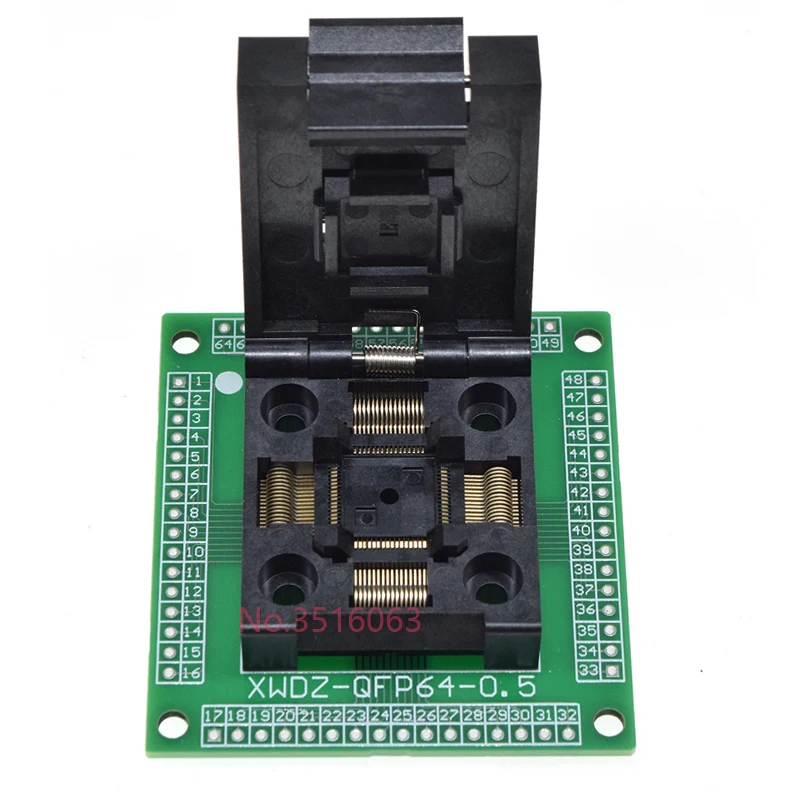 1 قطعة QFP64/LQFP64/TQFP64 إلى Dip64 Ic اختبار المقبس مبرمج محول/محول لشريحة Stm32 Atmega