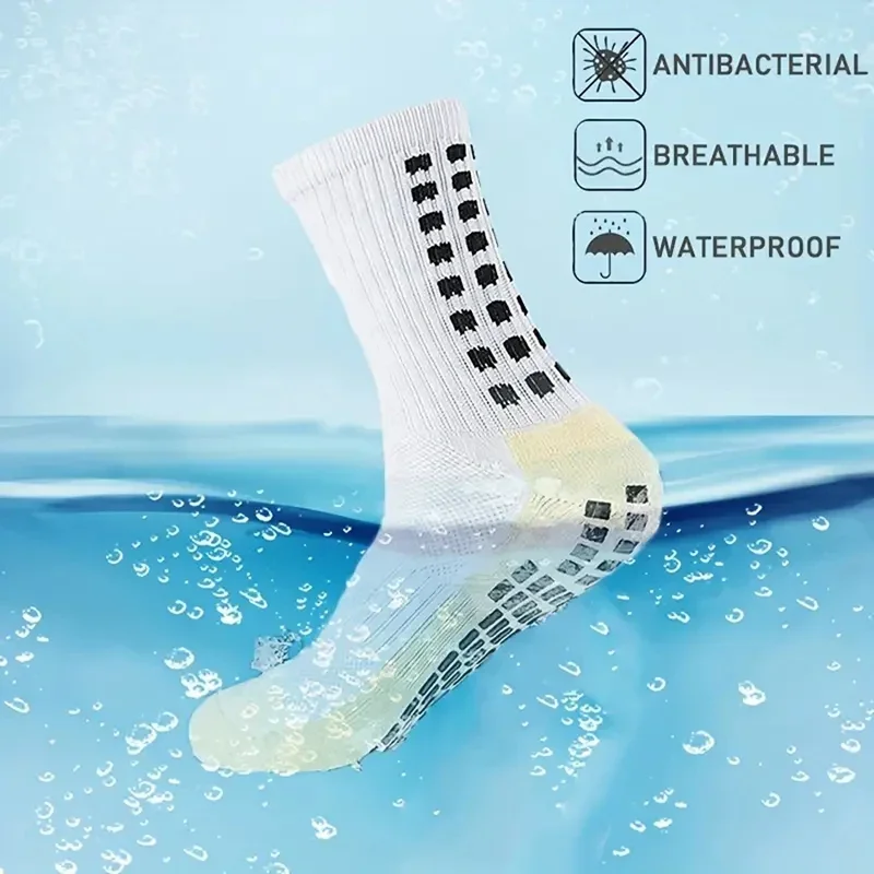 2 Paar rutschfeste Fußballsocken für Herren und Damen, Sportsocken, verdickt, atmungsaktiv, bequem, für Fußball, Basketball, Laufen, Grip-Socken – Detail 17